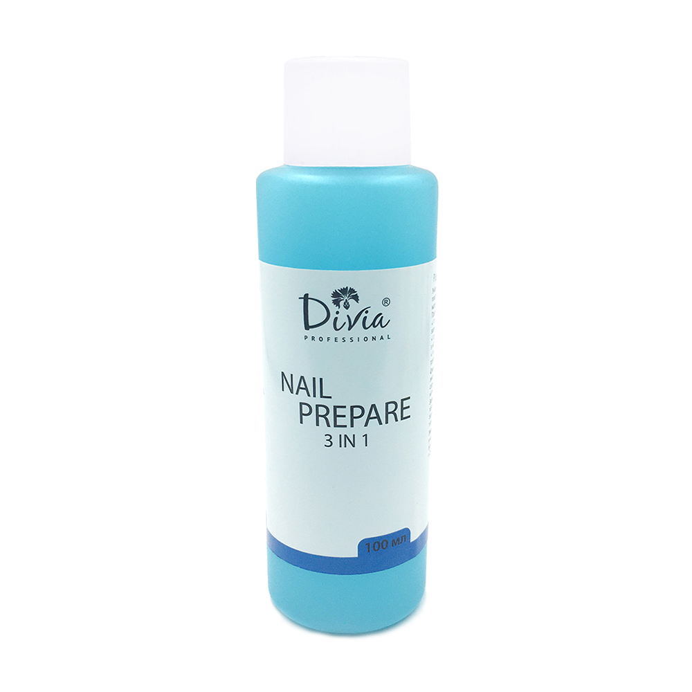 Рідина для підготовки нігтів Divia Nail Prepare 3 in 1, 100 мл